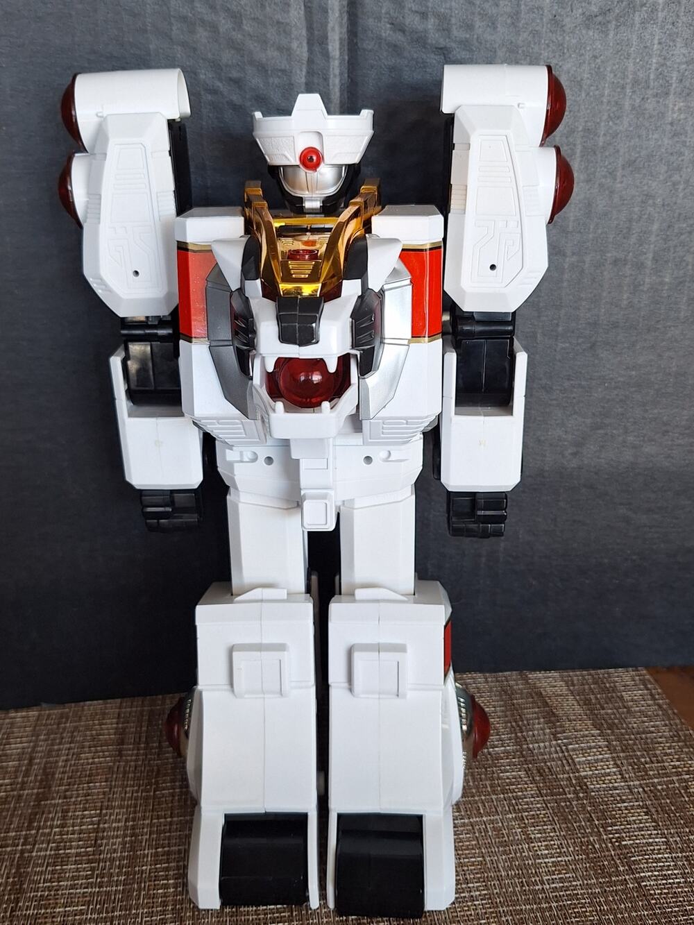 1994 Bandai MMPR White Tigerzord Tiger Zord Working Lights Sound Tested Superb!